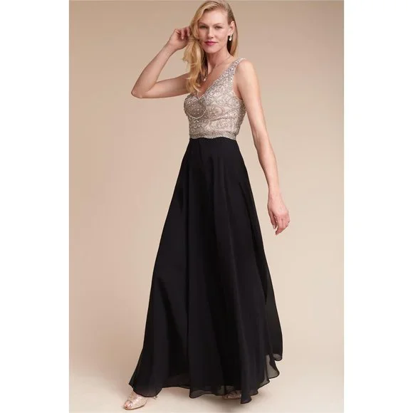 white christmas dresses Bhldn Aidan Mattox Regina Gown